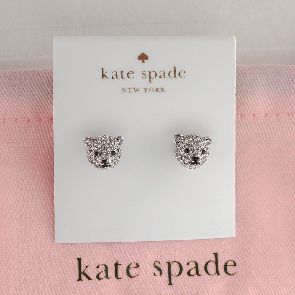 kate spade  ♠️ Arctic Friends Polar Bear Stud Earrings (with Dust Bag)